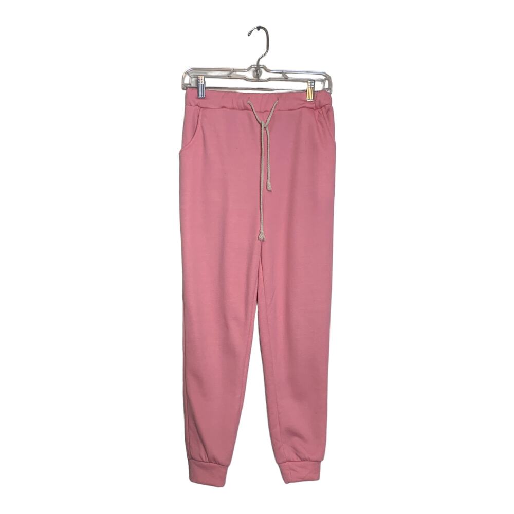 Pink pull on sweat pants size Medium